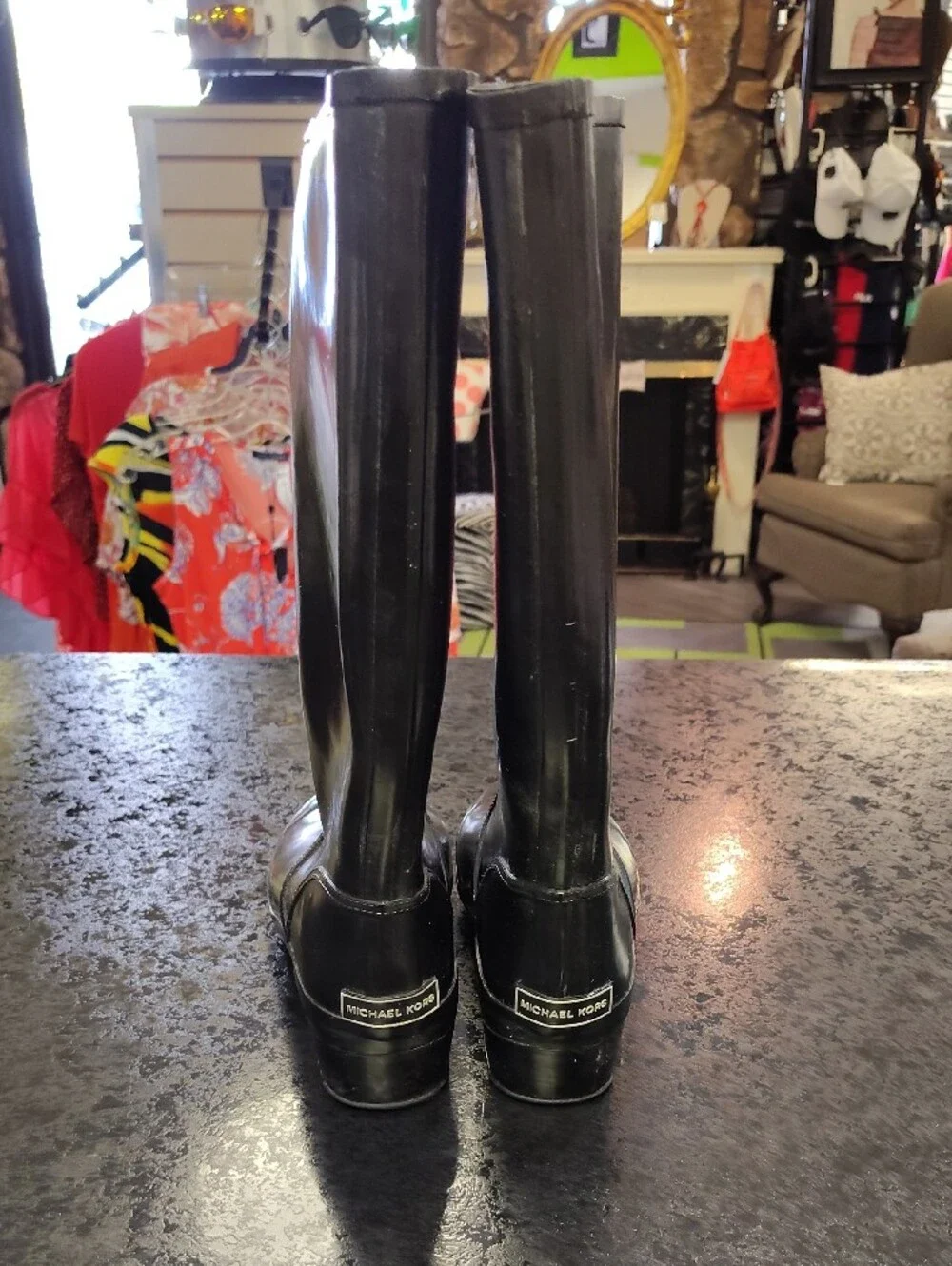Michael Kors Black Tall Rain Boots